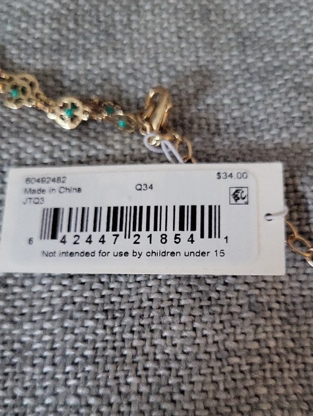 lonna & lilly Gold Necklace and Earring Set with Green Accents